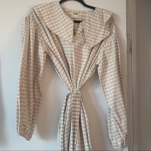 Little Tienda Cotton Gingham Collar Maxi Dress - Picture 1 of 5